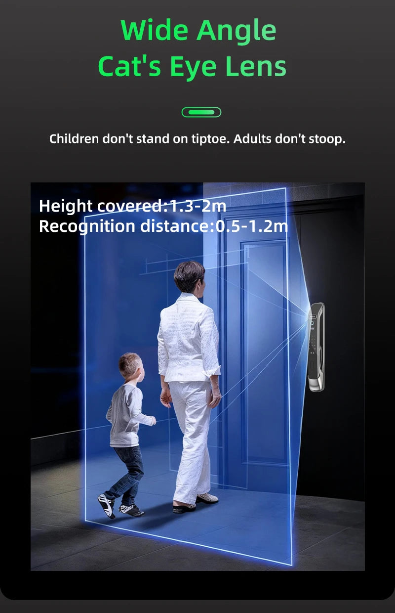 3D Face Recognition Smart LOCK Unlock Digital Door Lock With Camera FIngerprint Password Unlock Keyless Electronic Door Lock