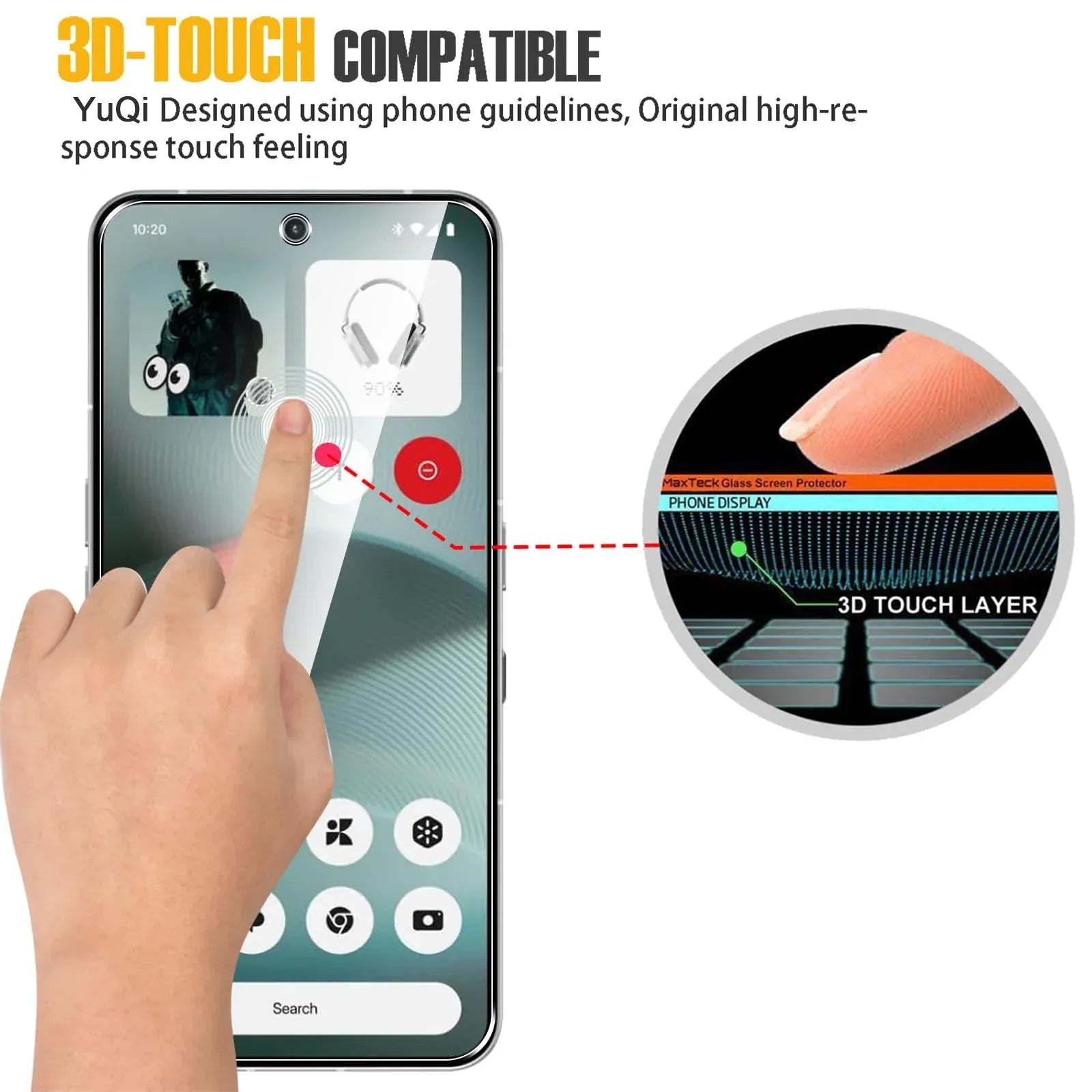 Nothing Phone 3 Screen Protector Tempered Glass 2 Pack Clear Tidesmit