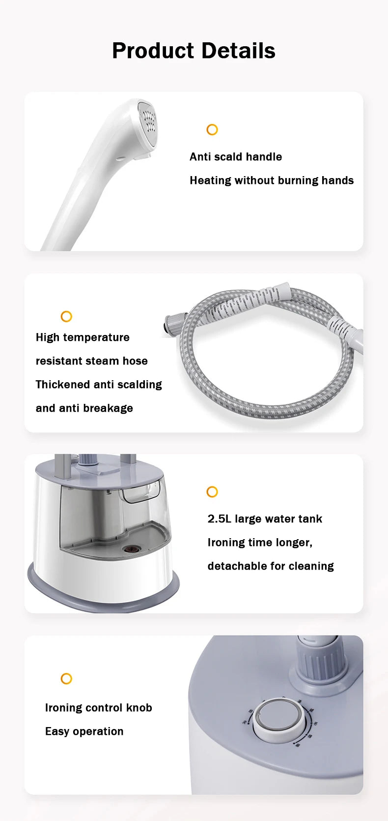 Tidesmit 2000W vertical garment steamer for efficient household clothes ironing and professional steam pressing.