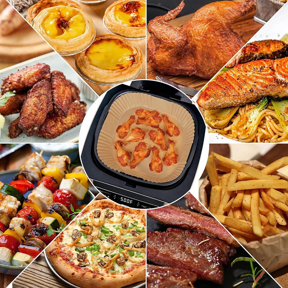 Large Size 8inch Disposable Liner for 5-8QT Air Fryer Accessories Safe Package Oil-proof Parchment Paper for Ninja AG301