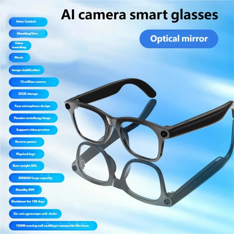 AI Smart Shooting Glasses | HD Voice Control Wide Angle Black Edition Black Tidesmit