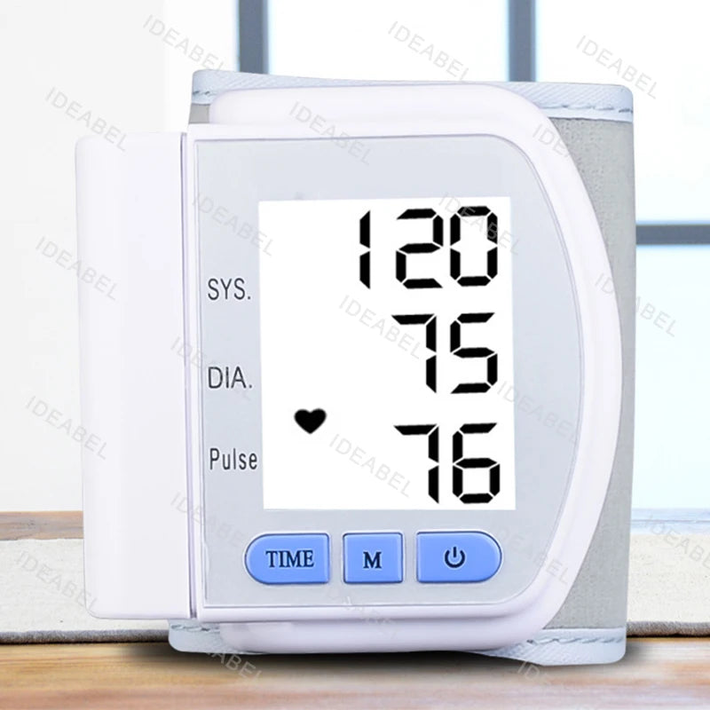 Blood Pressure Monitor Heart Beat Rate Pulse Meter Digitlal Tensiometro Health Medical BP Sphygmomanometer Wrist cuff Digital