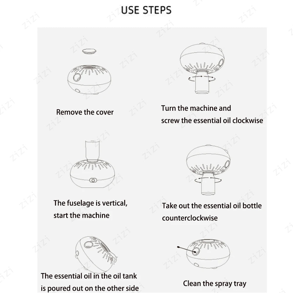 Pure Essential Oil Bubble Waterless Aromatherapy Machine Wireless Induction Portable Atomization Aromatherapy Machine