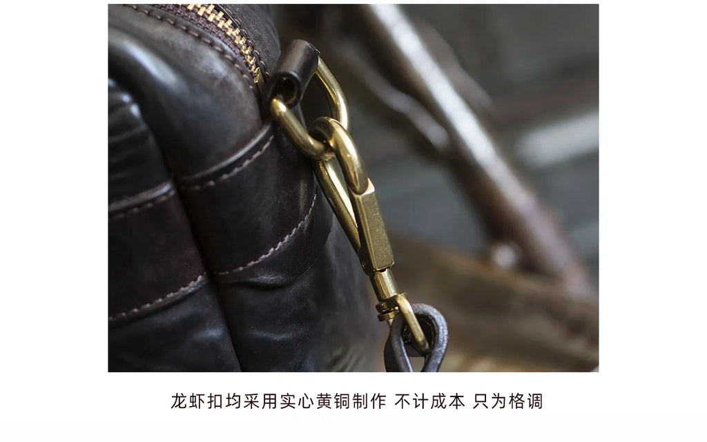 casual luxury padded genuine leather men's crossbody bag fashion vintage designer handmade real cow leather shoulder bag
