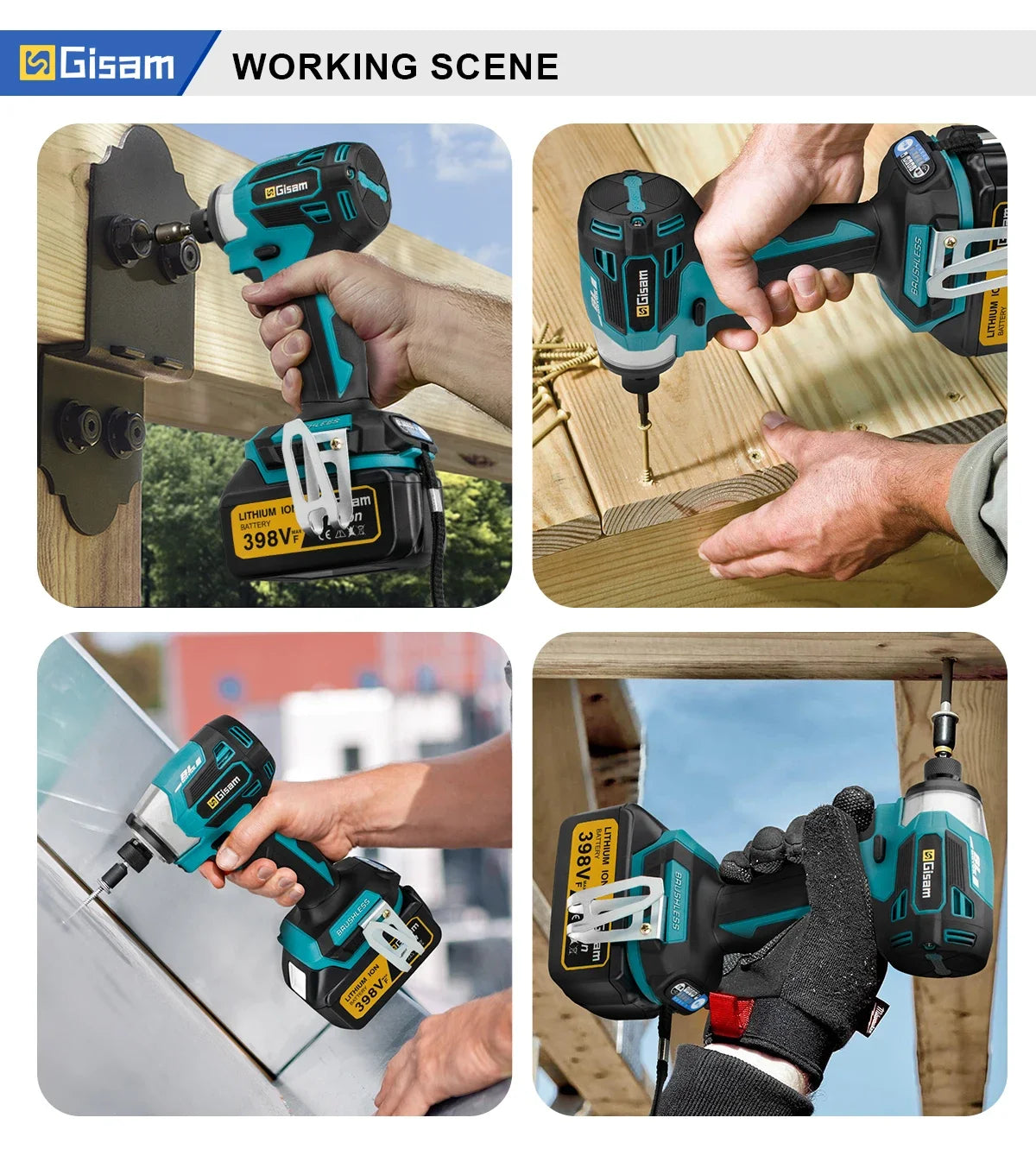 688N.m 1/4'' Brushless Electric Screwdriver Cordless Screwdriver Electric Drill Impact Driver Kit for Makita 18V Battery Pin