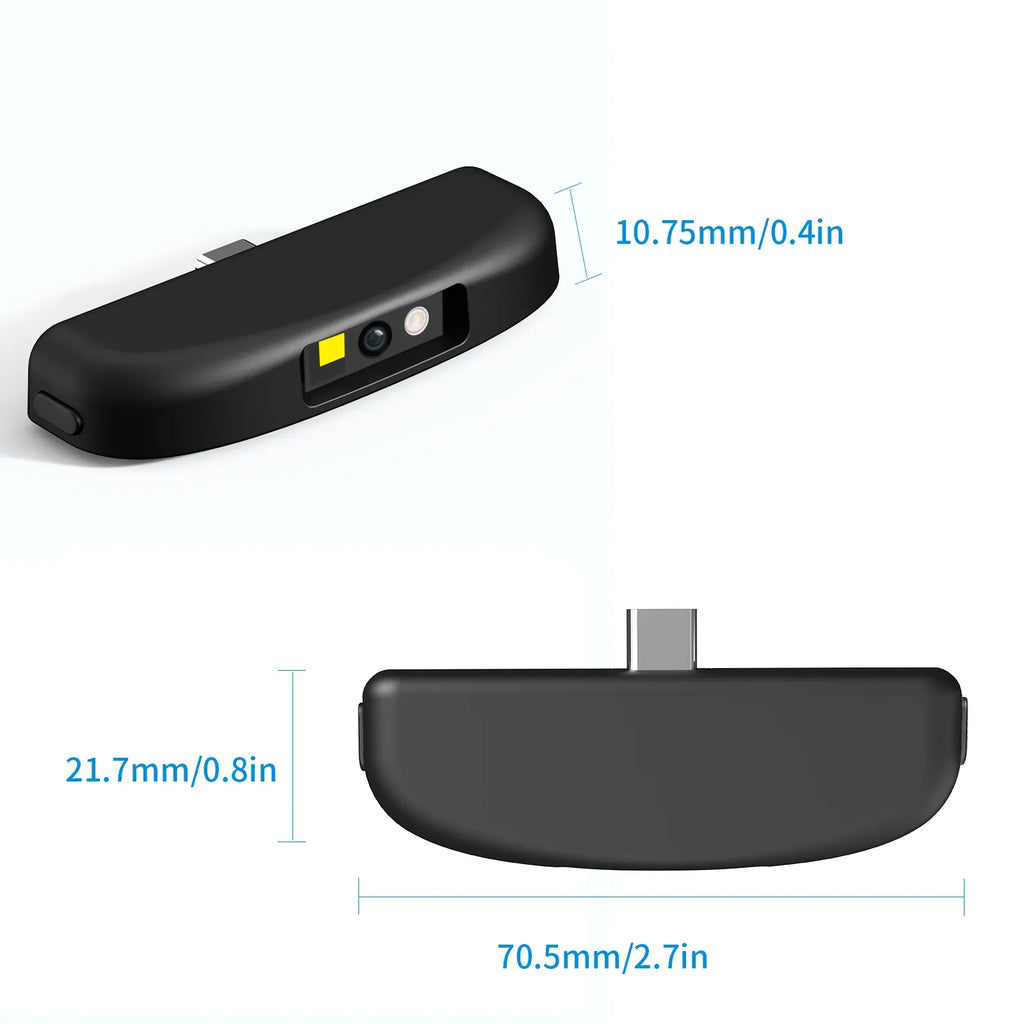 Mini 2D With Type C Interface Phone Mate Barcode Scanner Black Stock All 1D 2D Bar And Screen Code 32 Bit CMOS