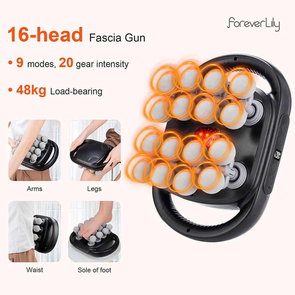 Deep Tissue Massage Gun - 16-Head Portable Electric Massager Body Shaping Massage Equipment Tidesmit