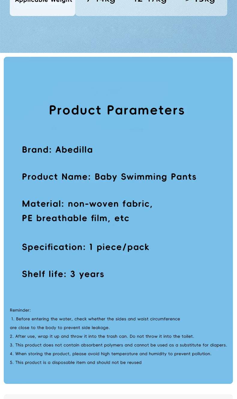 Waterproof Baby Swimming Diaper Disposable Swimwear Pull-Up Pants 0-3 Years Toddler Aquatic Trousers Infant Baby Swimming Trunks