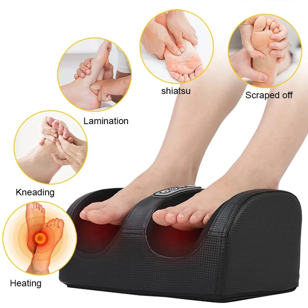 Electric Foot Massager with Heat - Shiatsu Deep Tissue Muscle Relief Body Shaping Massage Equipment Tidesmit