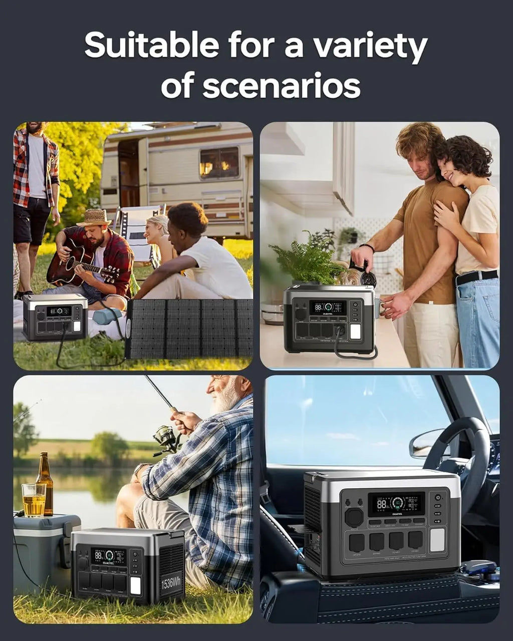 OUKITEL P1500 PLUS Portable  Power Station 1536Wh 1800W Solar Generator APP Control LiFePO4 Battery Generator for Travel Camping