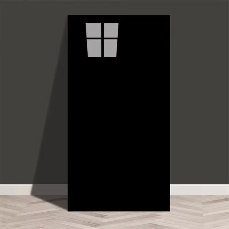 Black marble tile wall sticker sheet, vertical panel with faint light marble effect