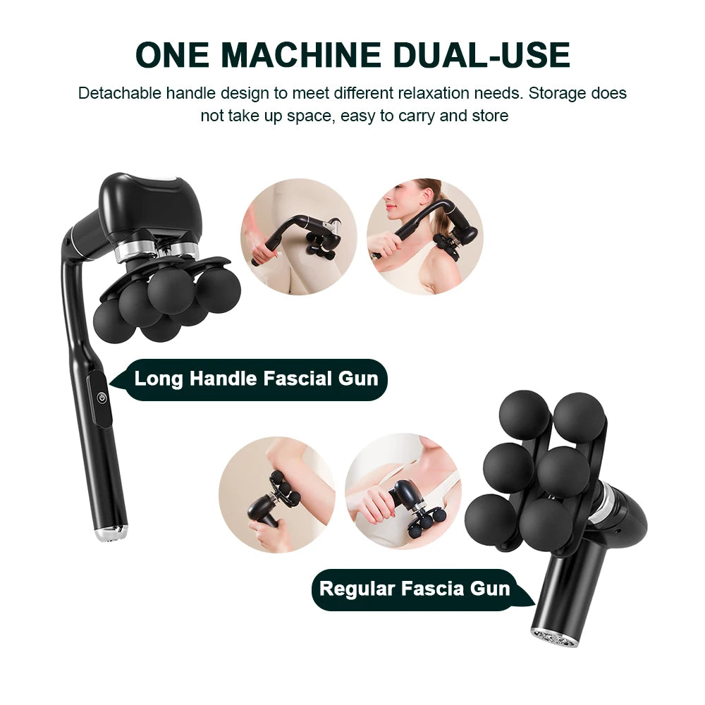 Fascia Massage Gun: 6-Speed Rechargeable Deep Tissue Recovery Device Fascia Gun Tidesmit