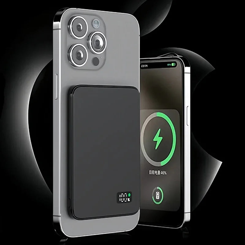 Magnetic Power Bank 10000mAh Qi2 Wireless Portable Charger - Tidesmit Black Tidesmit