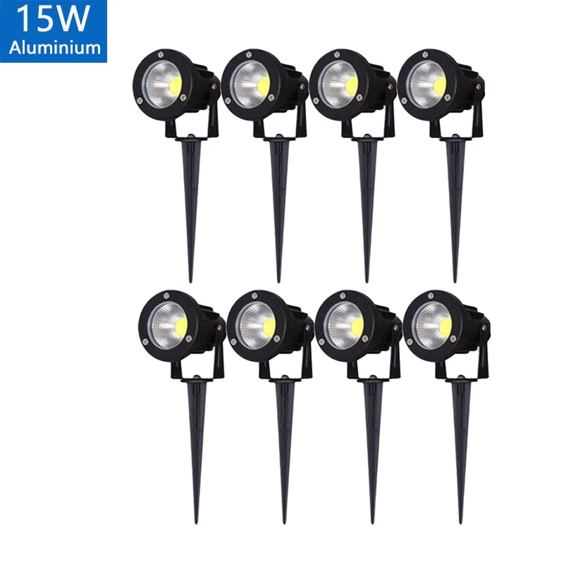 LED Waterproof Outdoor Garden Lawn Lights Spike Bulb 5W/10W/15W Tuinverlichting 220V 110V 12V - Adjustable Solar Powered Garden