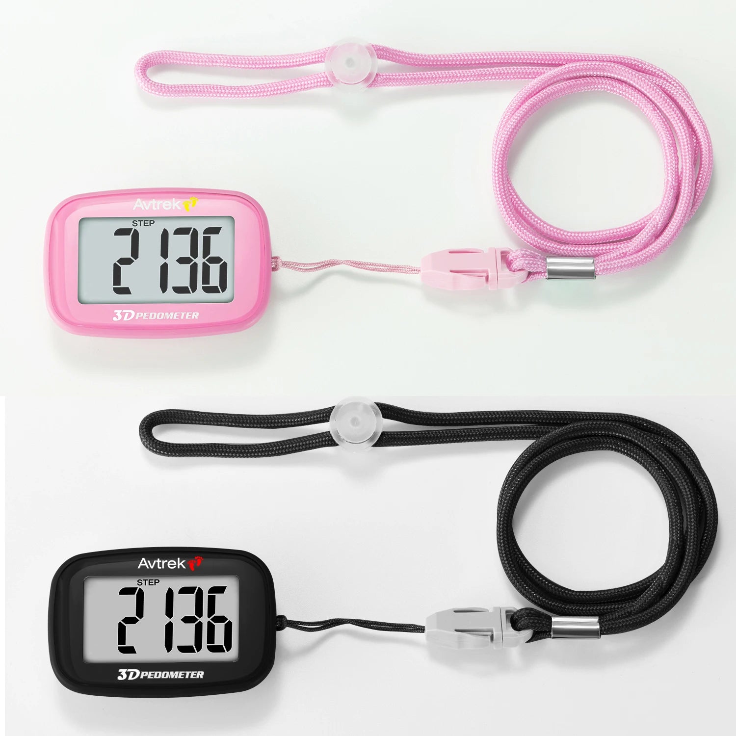 Avtrek Portable Mini Step Counter 3D Pedometer Digital Pocket Watch Clock for Outdoor Sport Fitness Running Walking Step Tracker