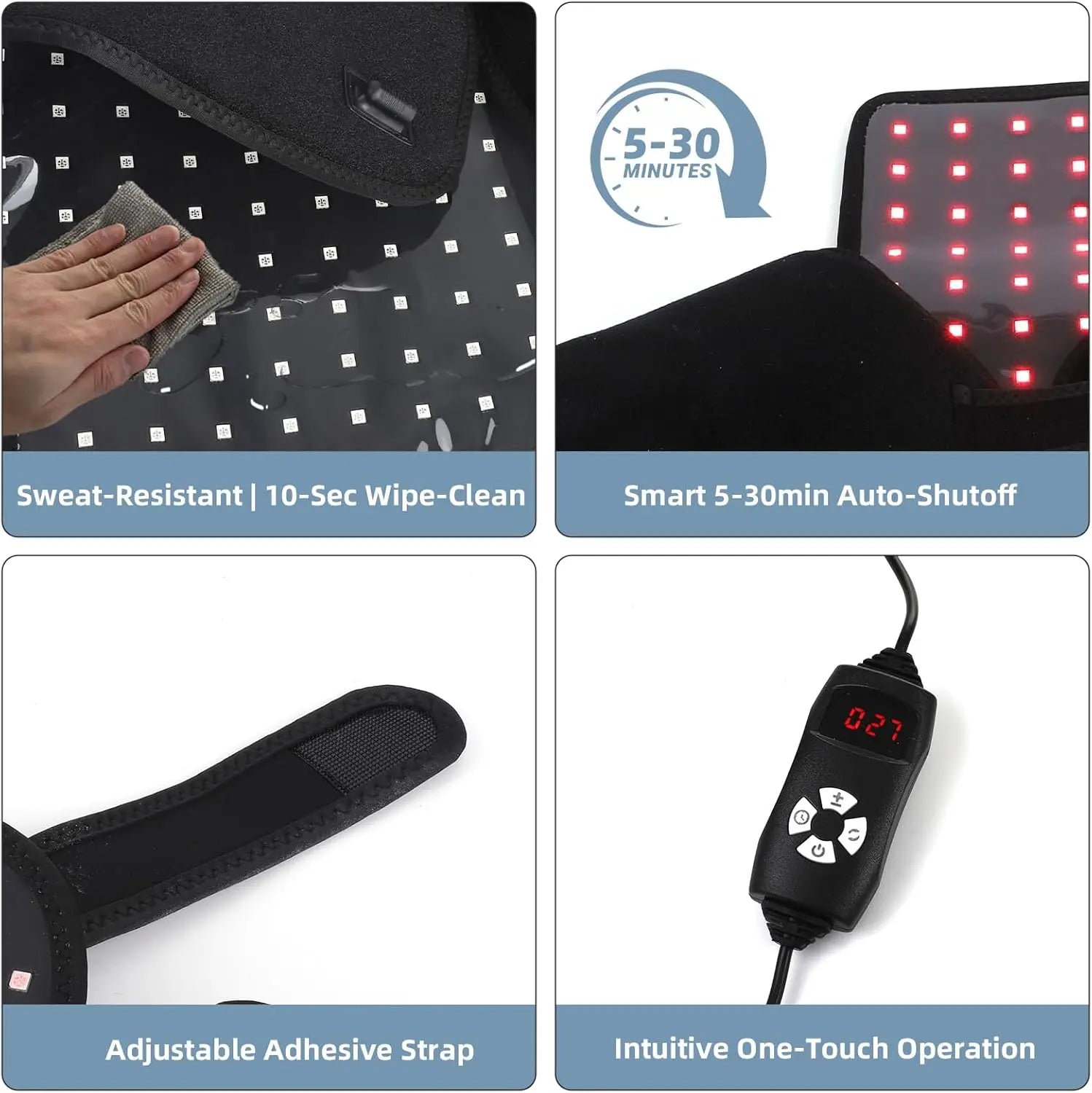 Red Light Therapy Neck Wrap - Dual-Chip LED Pad for Muscle Relief Massage Chairs Tidesmit