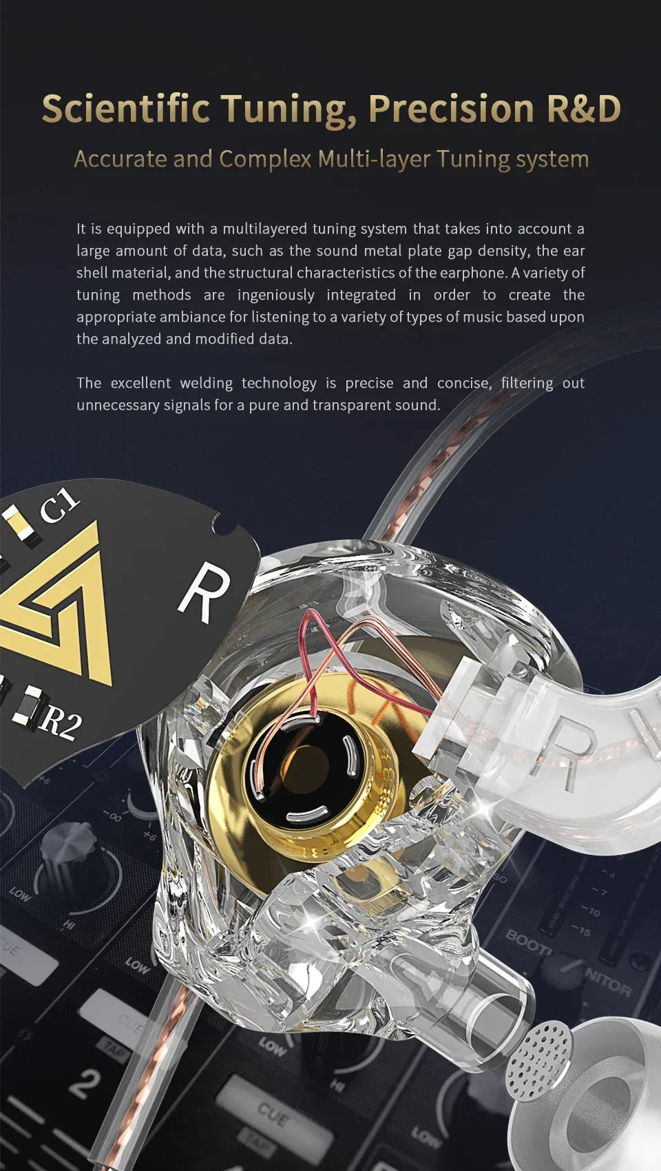 Wired In-Ear Monitors HiFi Stereo Earphones with Mic by Tidesmit Tidesmit