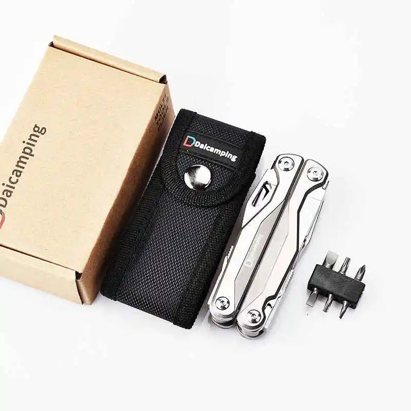 Daicamping DL7 Titanium Alloy Handle Outdoor Camping Multitools Set Folding Knife Scissor EDC Multi Tools Pliers Hand Tools Set