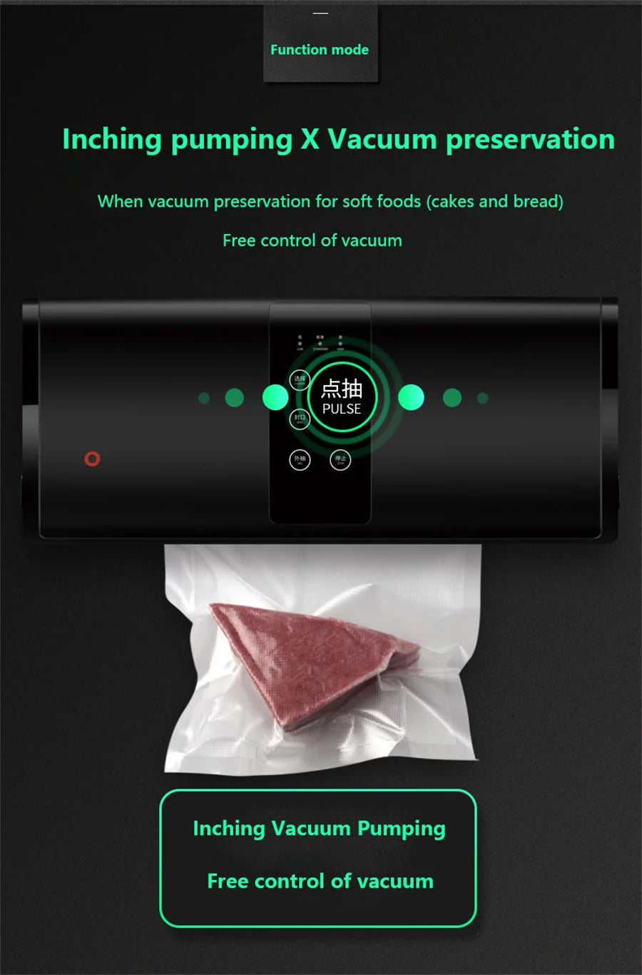 Electric Food Vacuum Sealer 110V/220V Automatic Household Kitchen Dry Wet Mode Plastic Packaging Sealer for Kitchen