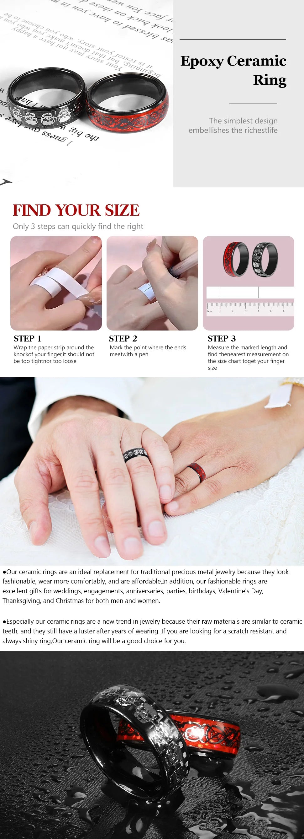 Smart Health Ring Carbon Fiber Skull - Biometric Fitness Tracker Tidesmit