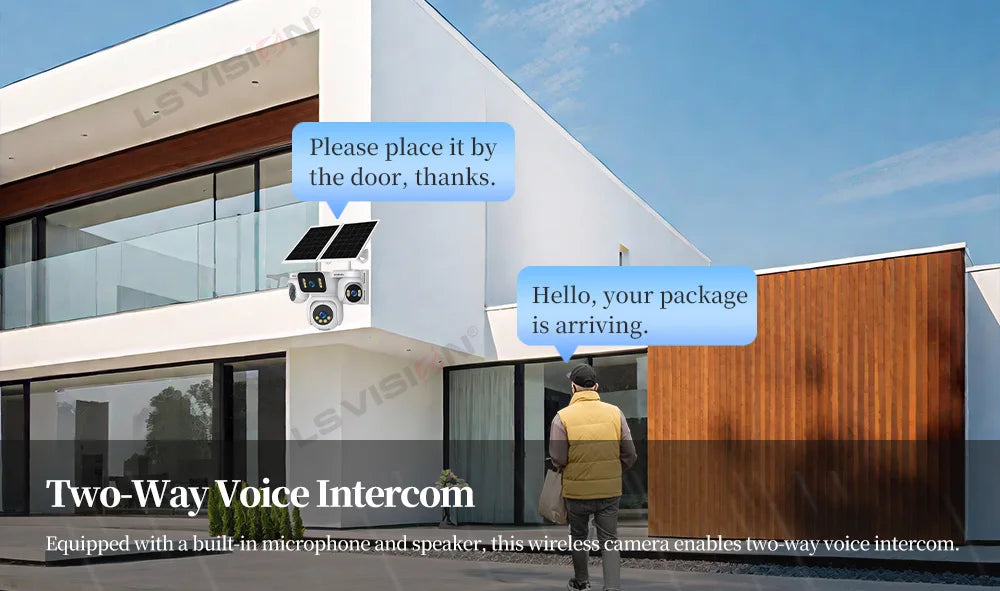 LS VISION 20MP Four Screens Solar Security Camera Outdoor 12X Zoom 4-Lens 4G Sim Ai Tracking Waterproof CCTV 24/7 Recording AOV