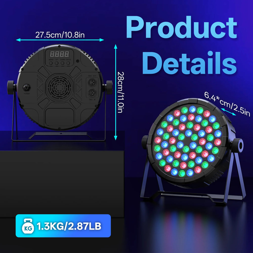 Somspot 4PCS 36W RGB Par Light 60LEDs DJ Party Lights Remote Control Disco Light for Stage Christmas Bar Club Wedding Birthday