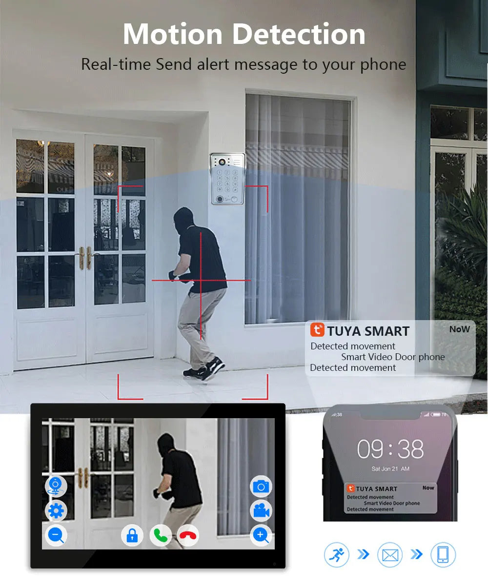 ANJIELO Doorbell Video Intercom System 5IN1 Unlock Tuya Smart Digital Frame Background Music Detection Preview NEW 2026