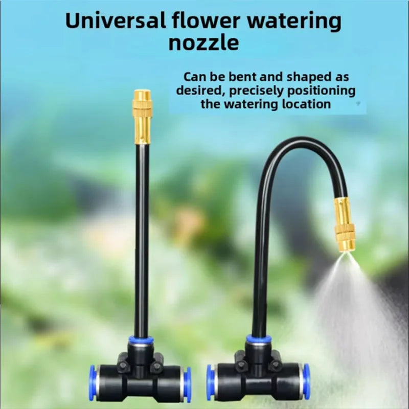 Kit Rotating Copper Nozzle Watering Irrigation Patio Misting Cooling System 8mm PE Pipe Universal Automatic Irrigation Sprinkler