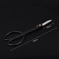Bonsai pruning scissors with black loop handles; shown length 185 mm and blade 45 mm
