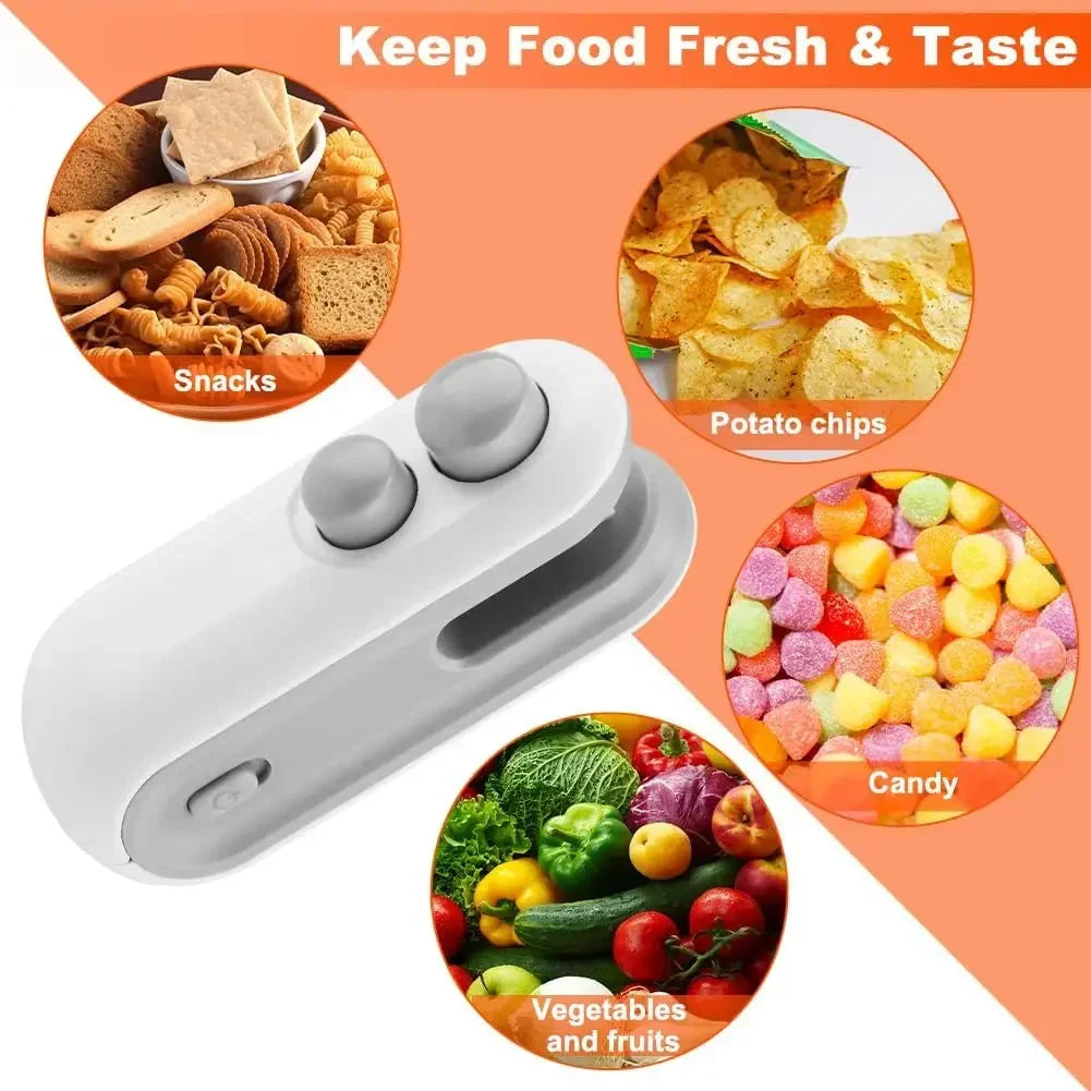 USB Portable Mini Sealer for Snacks Home Use Rechargeable Vacuum Sealer Handheld Food Plastic Packaging Heat Sealer