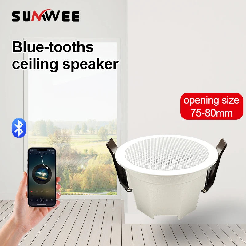 2 Inch Mini Bluetooth Ceiling Speakers Home Audio Audience Stereo Sound System Indoor Music Flush Mount Speakers Kitchen Bedroom