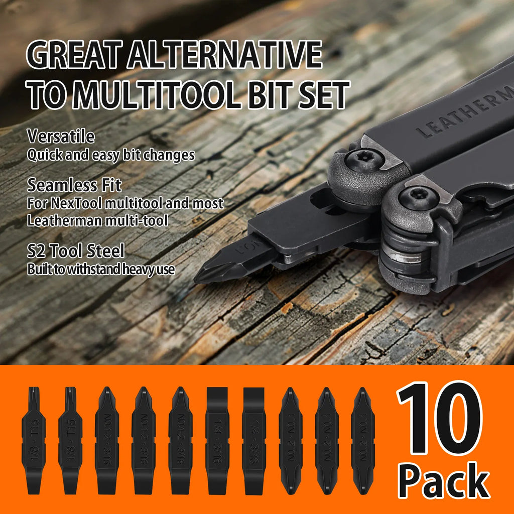 NexTool 10PCS Bit Kit Set AS2 Screwdriver Bit Set for Pocket Tools E1 Flagship Captain Hand Tools Multi-tool Outdoor Repairs