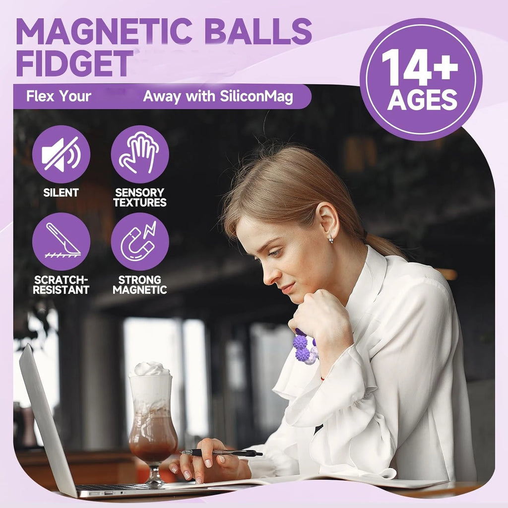Magnetic Massage Balls for Hand Therapy - Portable Stress Relief Set Relaxation Treatment Tidesmit