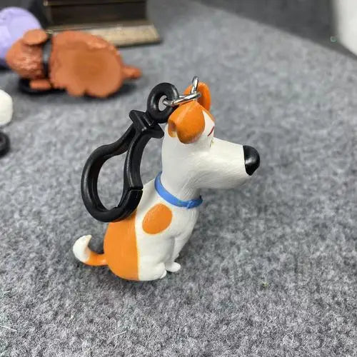 Cute Max dog keychain from The Secret Life of Pets, durable plastic animal figure for bags or holiday gifts.