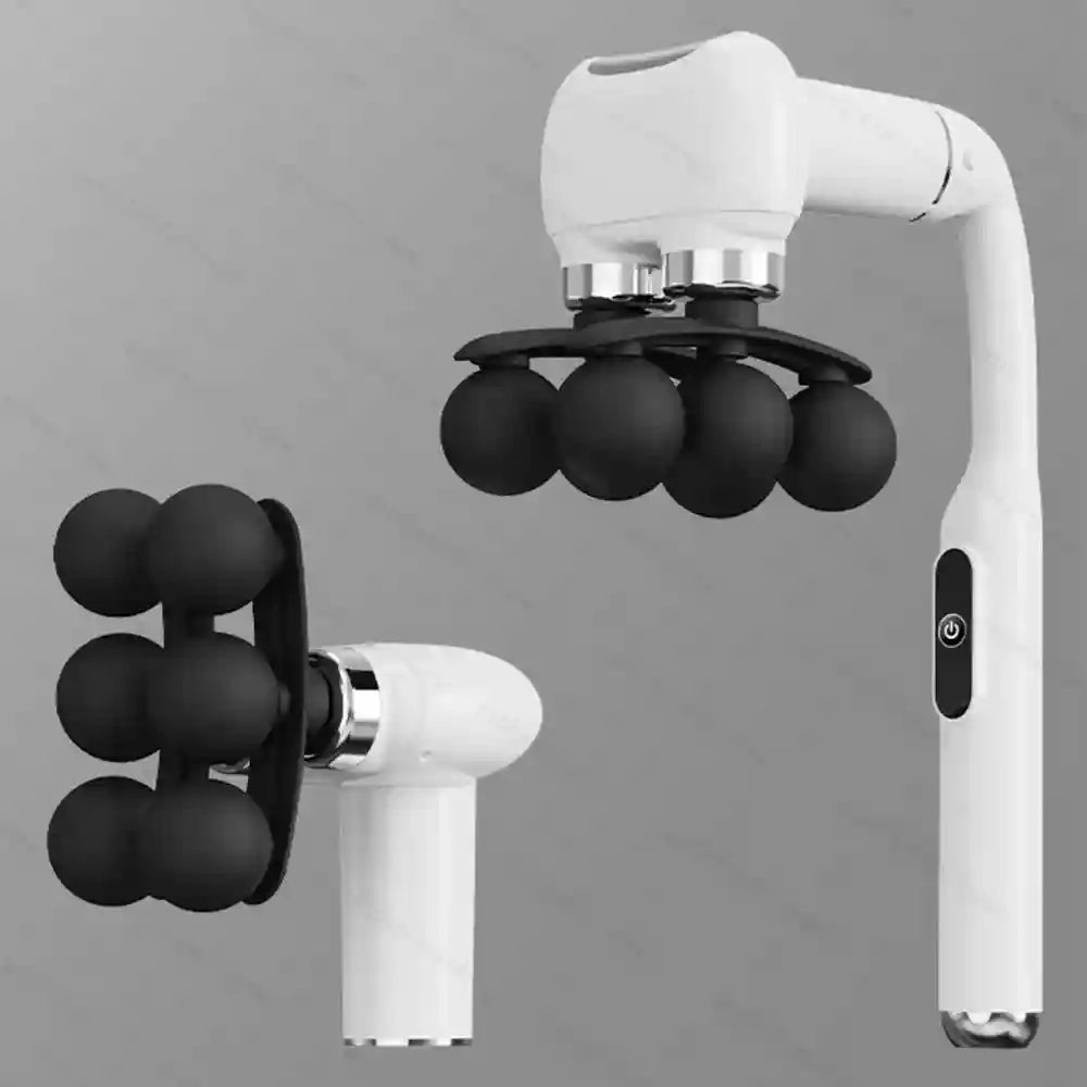 Fascia Gun 6-Head Percussive Therapy Deep Tissue Muscle Massager Fascia Gun White Tidesmit