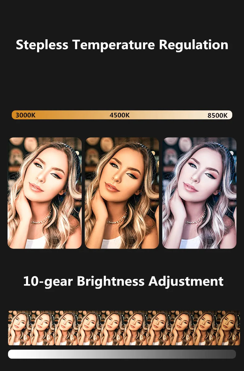 10-Inch LED Ring Light with 2M Adjustable Tripod for Professional Streaming Tidesmit
