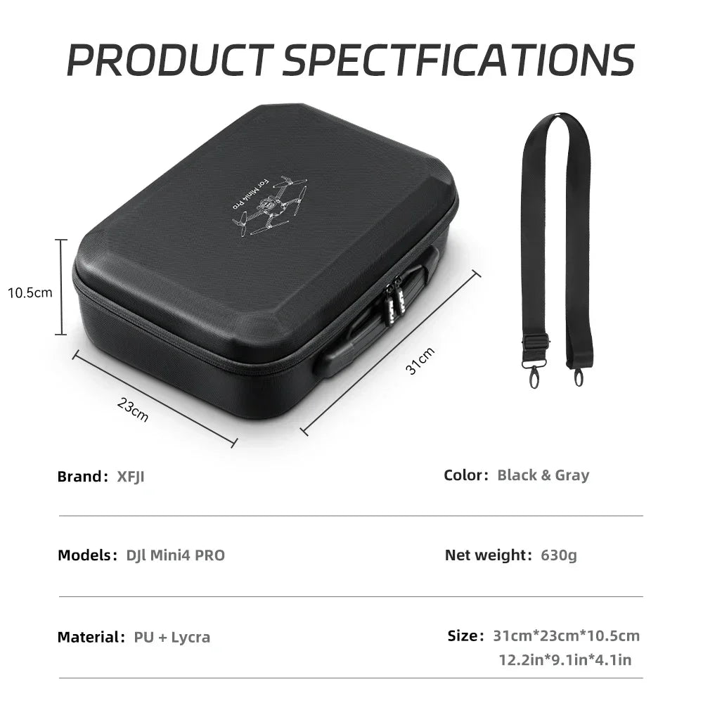 DJI Mini 4 Pro Hard Shell Waterproof Case - Durable Travel Protection Tidesmit