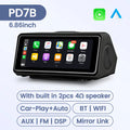 6.86'' Center Intelligent Touch Screen Mirror Car Multimedia Radio Chained Threadless Carpet Car-play Android Auto BT FM Speaker