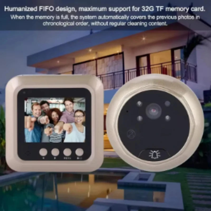High Definition Cat Eye 2.4 Inch Smart IR Night Vision Mini Video Security Camera Motion Detection Doorbell Screen Door Viewer