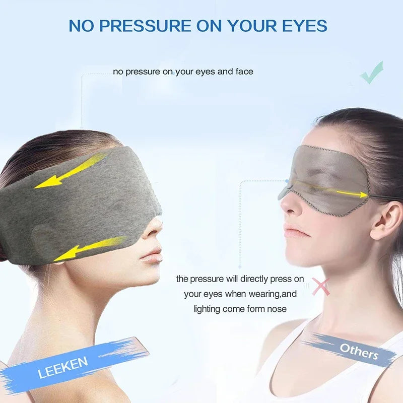 Cotton Sleep Eye Mask,100% Blocking Light Sleeping Mask for Side Sleeper,Soft Zero Pressure Cooling Blackout Eye Masks for Sleep