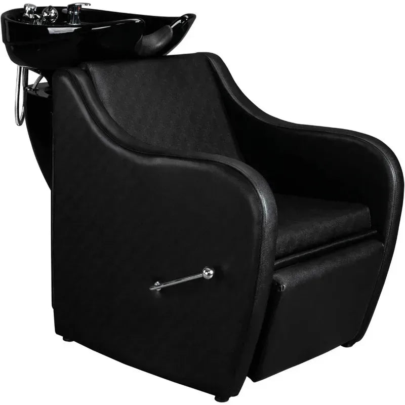 Salon Shampoo Backwash Unit - Black With Adjustable Footrest Massage Chairs Tidesmit