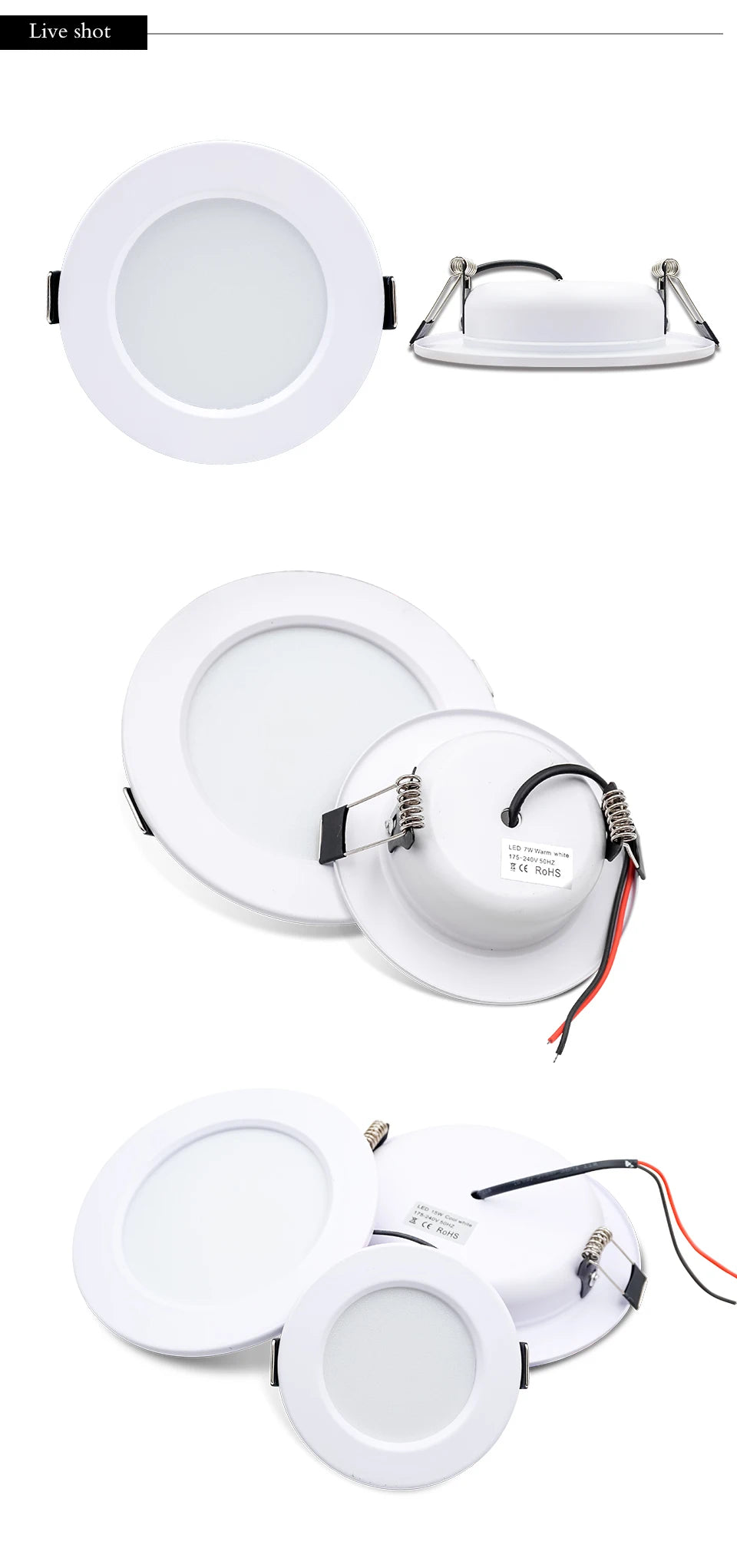 2-8pcs Recessed Ultra-thin LED Downlight DC12V 24V AC110V-240V Ceiling Lamp Warm Cold White Indoor 5W 9W 12W 15W 18W Lighting