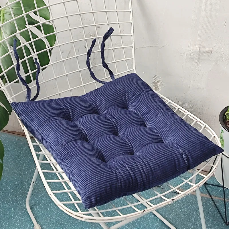 Corduroy Strap Cushion Solid Color Office Chair Cushion Soft and Comfortable Butt Cushion Living Room Sofa Floor Cushion