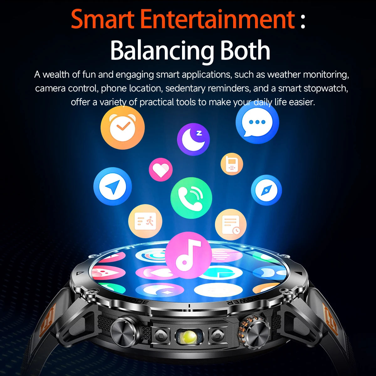 LIGE TANK Ultra Military Smart Watch 1400mAh Battery 10ATM Waterproof Heart Rate LED Flashlight Sports Bracelet Men Smartwatch