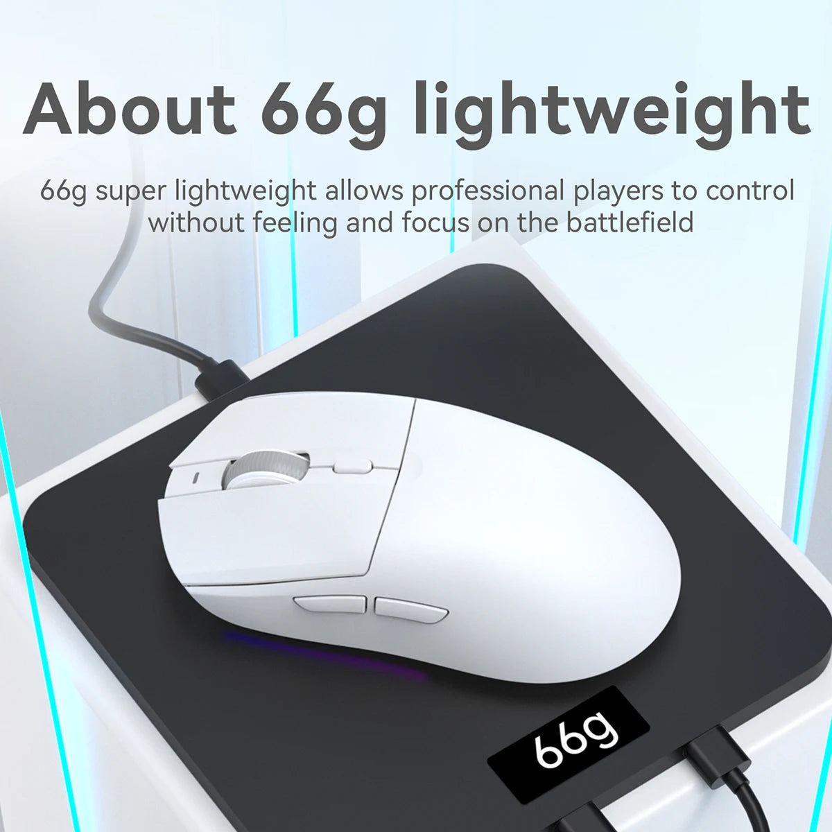AJAZZ AJ139 V2 MC 1000HZ Gaming Mouse Small/medium size tri-mode wireless PAW3311 sensor lightweight design RGB full-color magnetic base About 66g lightweight