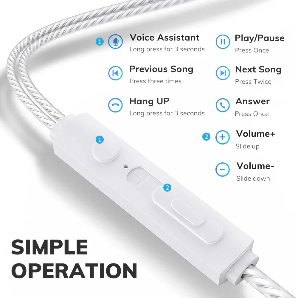 TOPK F20 3.5mm In-ear Headphone HiFi Sound Quality with Mic Type C Jack Earphone Original High Quality Headset Sport Headset Tidesmit