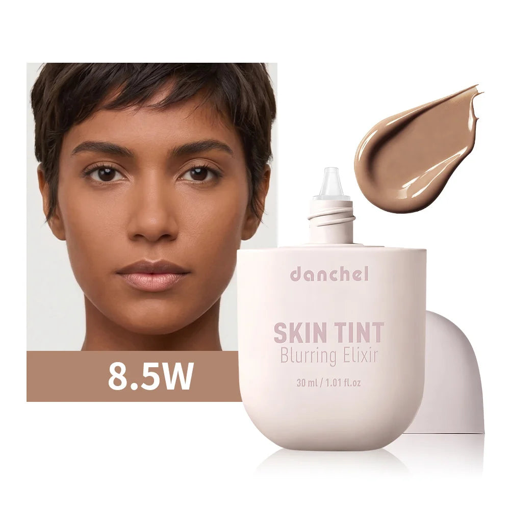 Tidesmit Skin Tint Blurring Elixir Foundation shade range displaying 24 hydrating long-lasting concealer colors