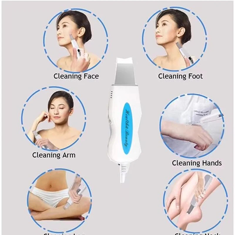 Ultrasonic Skin Scrubber Facial Cleanser - Professional Pore Exfoliator Scrubs Treatments Tidesmit