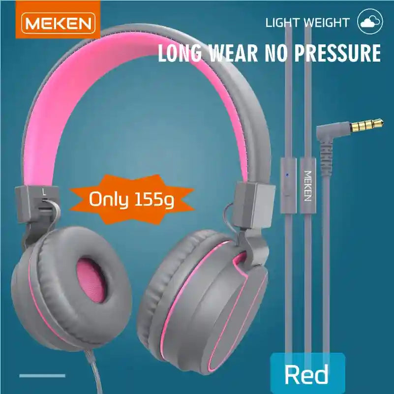 Wired Gaming Headset with Mic - Stereo Bass Over-Ear KN01 Series KN01-Pink Tidesmit