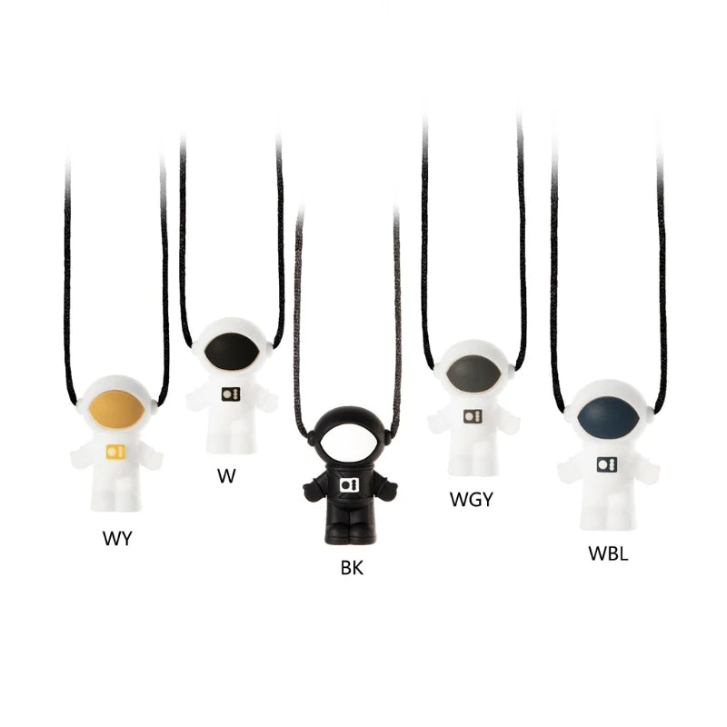 77HD Baby Silicone Astronaut Teether Autism Sensory Chewing Necklace Toddler Teething Soothing Toy Infant Soother